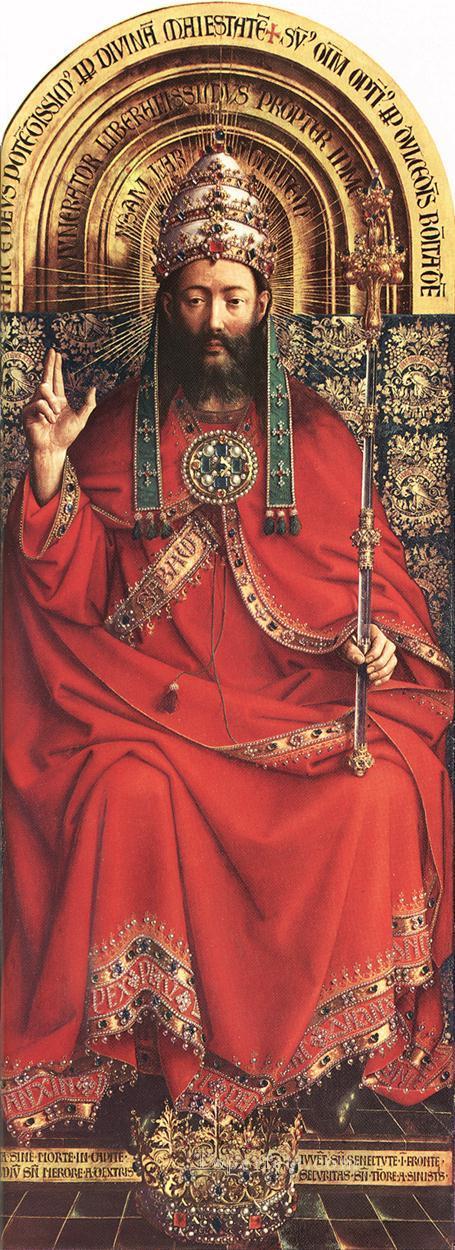 The Ghent Altarpiece God Almighty Renaissance Jan van Eyck Oil Paintings